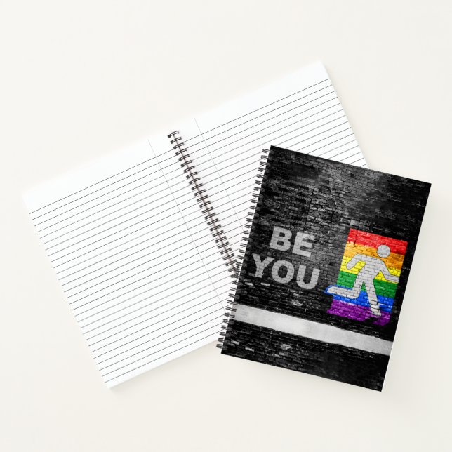 SlipperyJoe's Be You Backsteinwall Strichmännchen  Notizbuch (Innenseite)