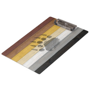 SlipperyJoe's Bear Pride Flag Holzboden Textur Klemmbrett