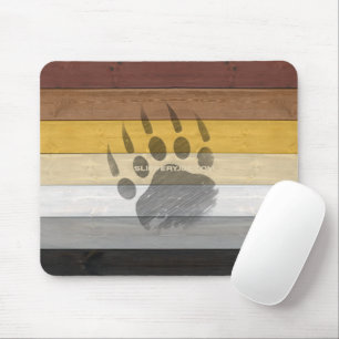 SlipperyJoe's Bear Pride Flag Holzboden Textur Mousepad