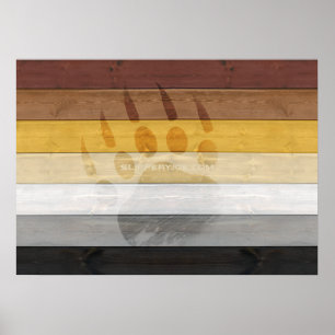 SlipperyJoe's Bear Pride Flag Holzboden Textur Poster