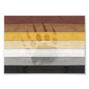 SlipperyJoe's Bear Pride-Flagge Holzboden Textur Fotodruck