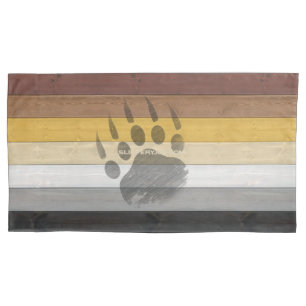 SlipperyJoe's Bear Pride-Flagge Holzboden Textur Kissenbezug