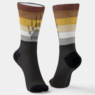 SlipperyJoe's Bear Pride-Flagge Holzboden Textur Socken