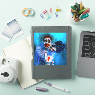 SlipperyJoe's bedrohlicher Clown Happy Halloween R Aufkleber