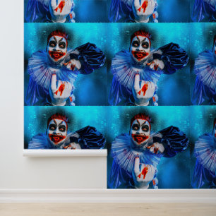 SlipperyJoe's bedrohlicher Clown Happy Halloween R Tapete