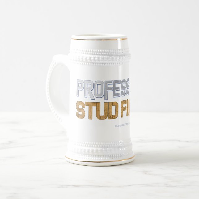 SlipperyJoe's Beruflicher Stud Finder Holz 3-D. Bierglas (Vorderseite Links)
