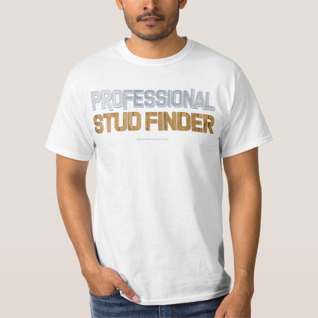 SlipperyJoe's Beruflicher Stud Finder Holz 3-D. T-Shirt (Vorderseite)