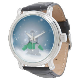 SlipperyJoe's bezaubernder Weihnachts-Schneemann-C Armbanduhr