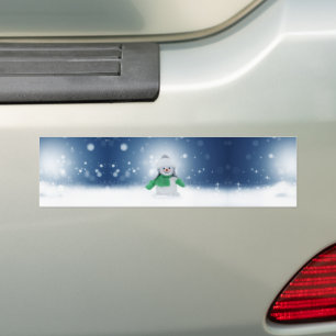 SlipperyJoe's bezaubernder Weihnachts-Schneemann-C Autoaufkleber