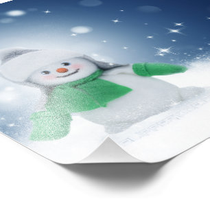 SlipperyJoe's bezaubernder Weihnachts-Schneemann-C Fotodruck