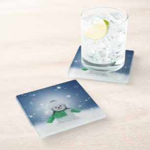 SlipperyJoe's bezaubernder Weihnachts-Schneemann-C Glasuntersetzer