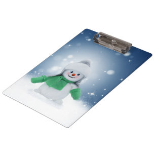 SlipperyJoe's bezaubernder Weihnachts-Schneemann-C Klemmbrett