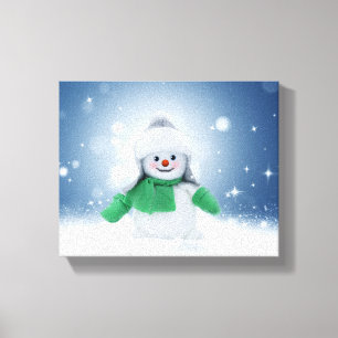 SlipperyJoe's bezaubernder Weihnachts-Schneemann-C Leinwanddruck