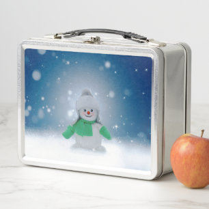 SlipperyJoe's bezaubernder Weihnachts-Schneemann-C Metall Brotdose