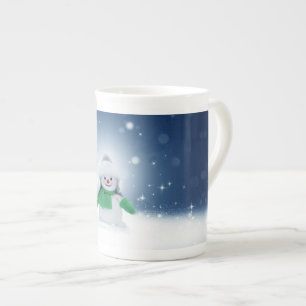 SlipperyJoe's bezaubernder Weihnachts-Schneemann-C Prozellantasse