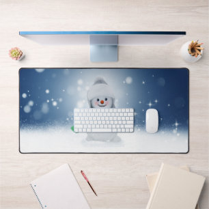 SlipperyJoe's bezaubernder Weihnachts-Schneemann-C Schreibtischunterlage