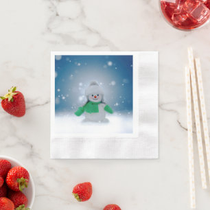 SlipperyJoe's bezaubernder Weihnachts-Schneemann-C Serviette