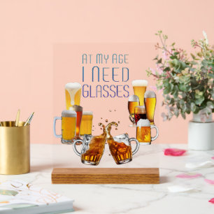 SlipperyJoe's Biergläser Pilsner Gläser Steine Acrylschild