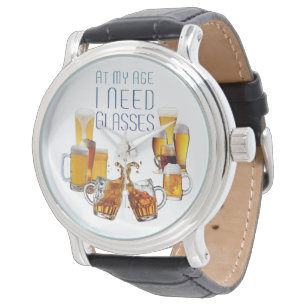SlipperyJoe's Biergläser Pilsner Gläser Steine Armbanduhr