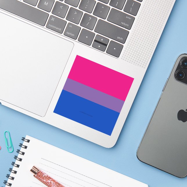 SlipperyJoe's Bisexual Pride Flag Lavendel-pink bl Aufkleber (Laptop mit iPhone)
