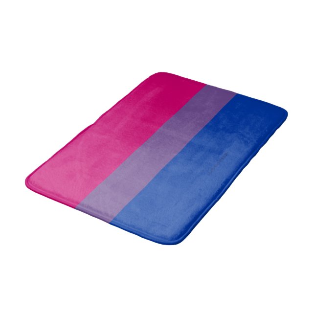 SlipperyJoe's Bisexual Pride Flag Lavendel-pink bl Badematte (Schrägansicht)