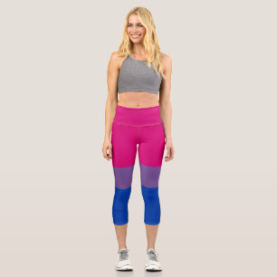 SlipperyJoe's Bisexual Pride Flag Lavendel-pink bl Capri Leggings