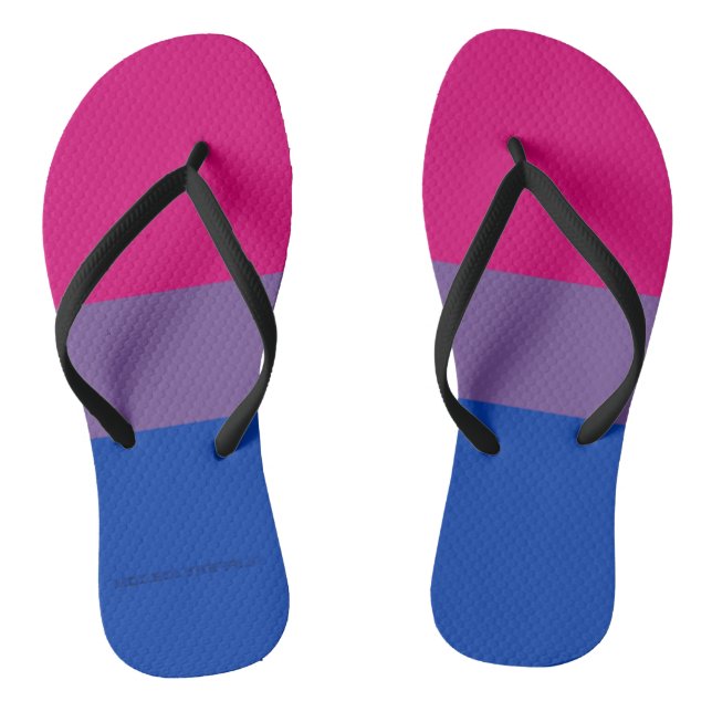 SlipperyJoe's Bisexual Pride Flag Lavendel-pink bl Flip Flops (Fußbett)