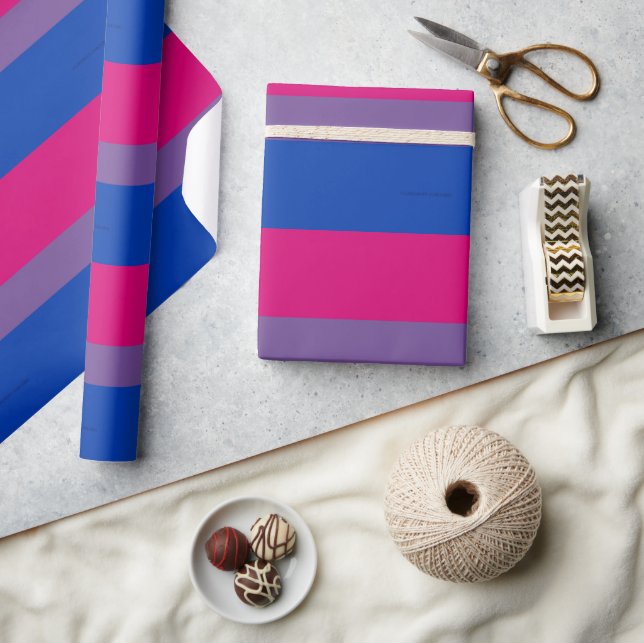 SlipperyJoe's Bisexual Pride Flag Lavendel-pink bl Geschenkpapier (Kunsthandwerk)