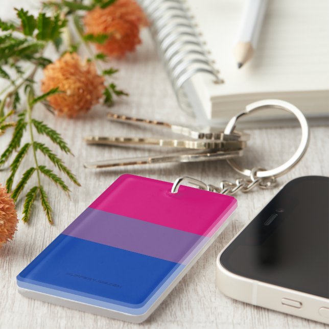 SlipperyJoe's Bisexual Pride Flag Lavendel-pink bl Schlüsselanhänger (Vorderseite rechts)