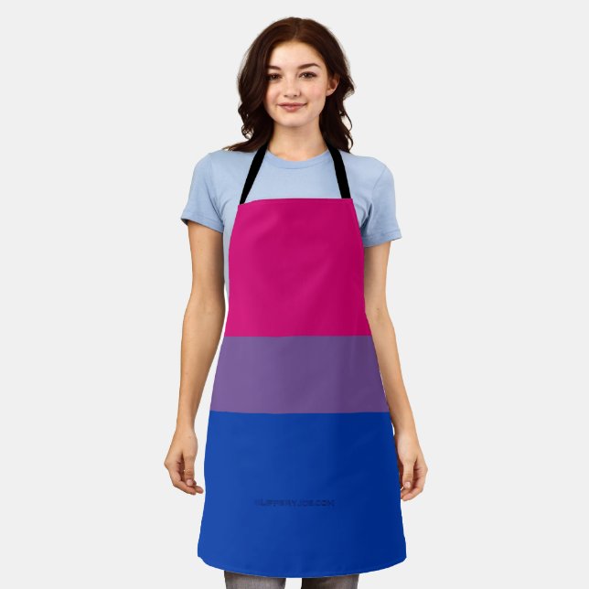 SlipperyJoe's Bisexual Pride Flag Lavendel-pink bl Schürze (Getragen)