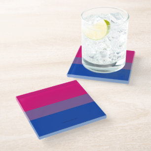 SlipperyJoe's Bisexuellen-Stolzflagge Farben magen Glasuntersetzer
