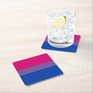 SlipperyJoe's Bisexuellen-Stolzflagge Farben magen Rechteckiger Pappuntersetzer
