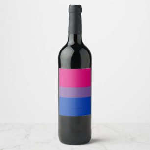 SlipperyJoe's Bisexuellen-Stolzflagge Farben Magen Weinetikett