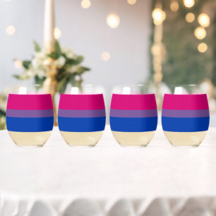 SlipperyJoe's Bisexuellen-Stolzflagge Farben Magen Weinglas Ohne Stiel