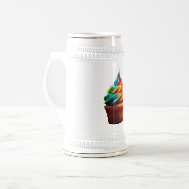 SlipperyJoe's blendender Regenbogenkuchen wirbelt  Bierglas (Vorderseite Links)