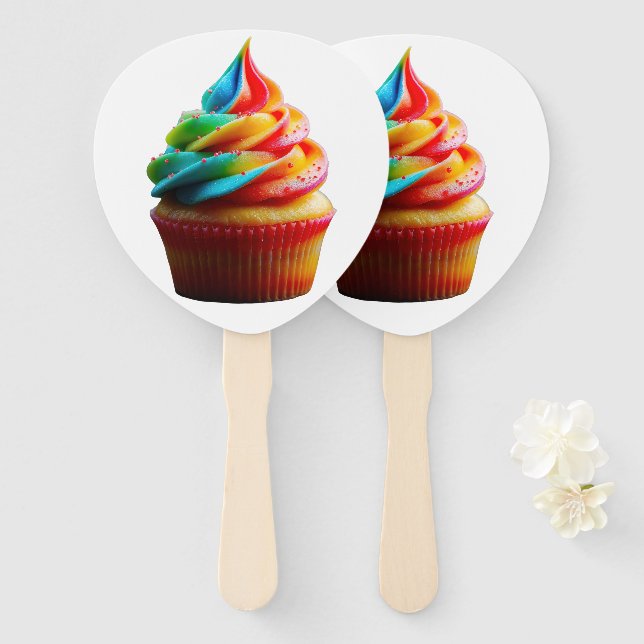 SlipperyJoe's blendender Regenbogenkuchen wirbelt  Fächer (Vorne und Hinten)