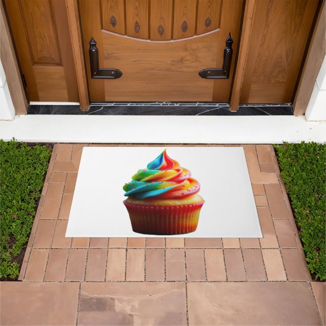 SlipperyJoe's blendender Regenbogenkuchen wirbelt  Fußmatte (Außenbereich)