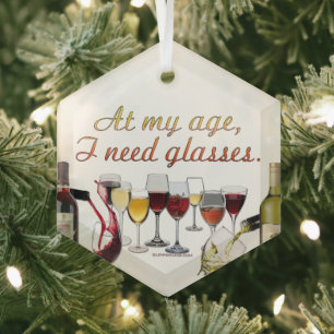 SlipperyJoe's Brille fermentierte Trauben Wein gie Ornament Aus Glas