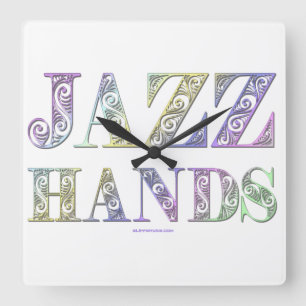 SlipperyJoe's Broadway-Musical Jazz Hands queere C Quadratische Wanduhr