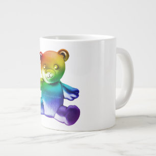 SlipperyJoe's brushed Metal Teddy Bär Regenbogensc Jumbo-Tasse