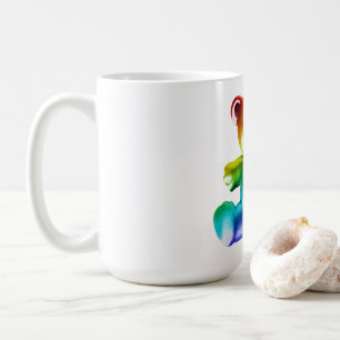 SlipperyJoe's brushed Metal Teddy Bär Regenbogensc Kaffeetasse