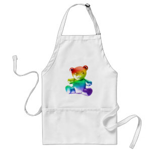 SlipperyJoe's brushed Metal Teddy Bär Regenbogensc Schürze