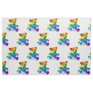 SlipperyJoe's brushed Metal Teddy Bär Regenbogensc Stoff