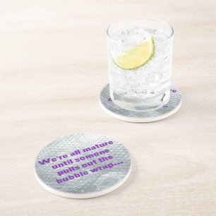 SlipperyJoe's Bubble Wrap popping lustiges Sprichw Getränkeuntersetzer