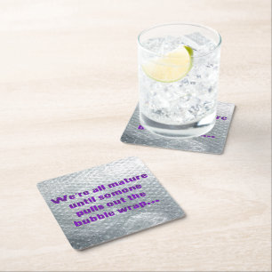SlipperyJoe's Bubble Wrap popping lustiges Sprichw Rechteckiger Pappuntersetzer