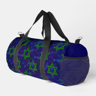 SlipperyJoe's Chanukka grüne Reihen Davidsterne c Duffle Bag