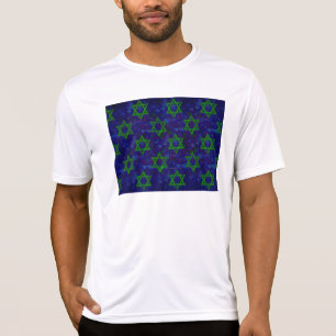 SlipperyJoe's Chanukka grüne Reihen Davidsterne c T-Shirt