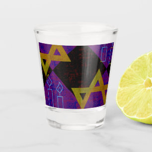 SlipperyJoe's Chanukka-themed Bild golden gelb  Schnapsglas