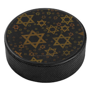 SlipperyJoe's Chanukka-themed Star David künstleri Eishockey Puck