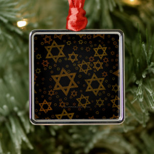 SlipperyJoe's Chanukka-themed Stern David künstler Ornament Aus Metall